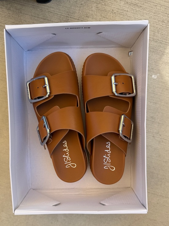 Shoes - Vegan Leather Buckle Slides - Size 7 NWB